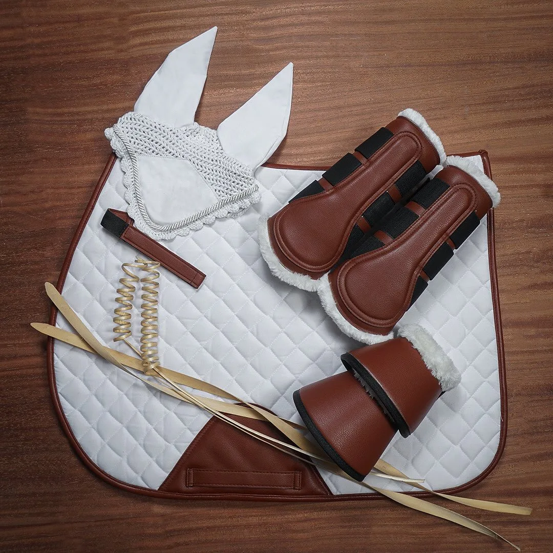 White Saddle Pad Set Manufactured by Saddle Pads Manufacturer (Ally Saddlery)